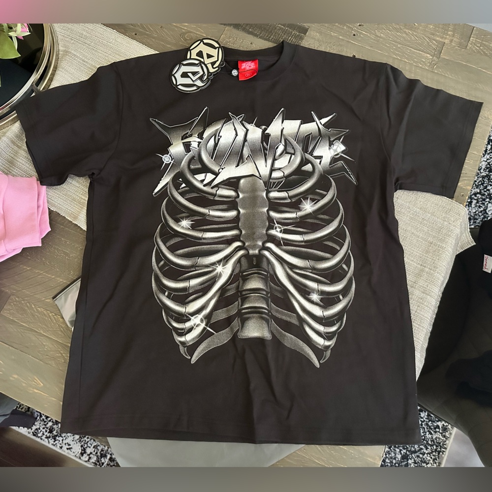 Evil Vice Black Ribcage Graphic Tee